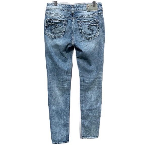 Silver Boyfriend Jeans, Classic Stretch, W25 L29 (measures 32" inseam) - Picture 3 of 13